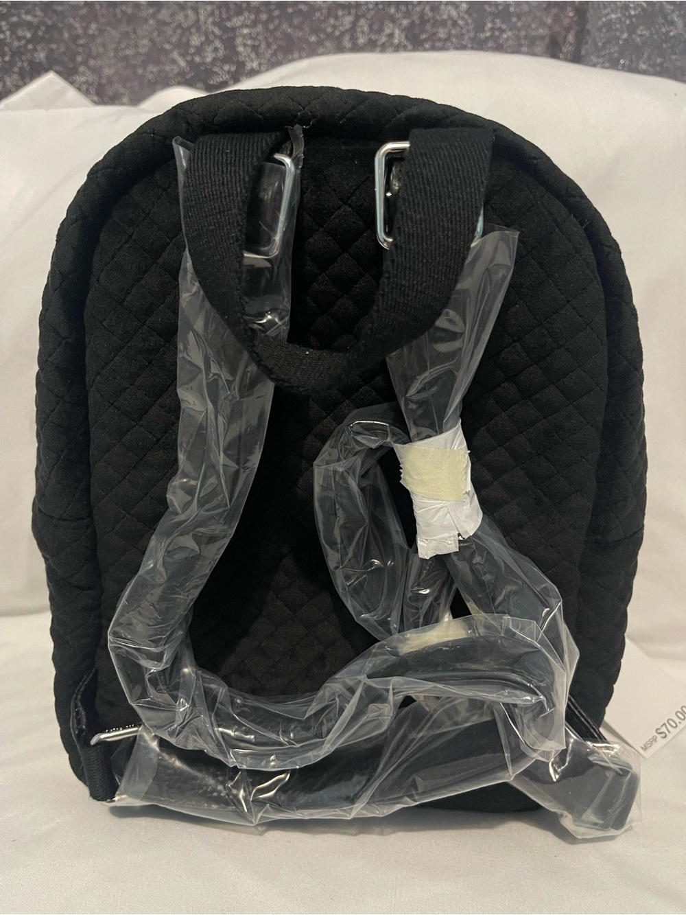 Vera Bradley Iconic Black Quilted Mini Backpack NWT - Picture 2 of 7